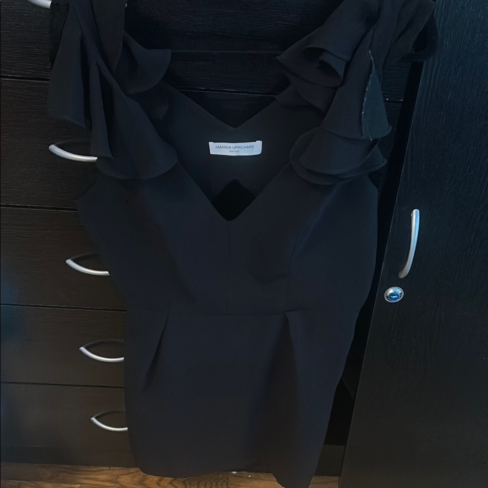 Amanda Uprichard Black Embellished Sheath Mini Dress